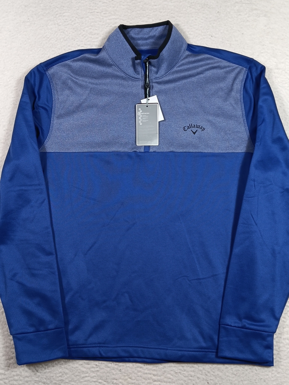 Callaway Pullover Mens Large Royal Blue Opti-Series Performance 1/4 Zip Golf